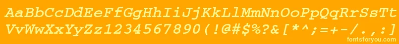 CouriermaccttBolditalic Font – Yellow Fonts on Orange Background
