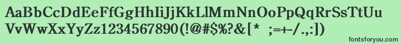 フォントBackroadModernLightBold – 緑の背景に黒い文字