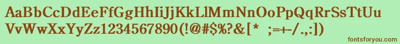 BackroadModernLightBold-fontti – ruskeat fontit vihreällä taustalla