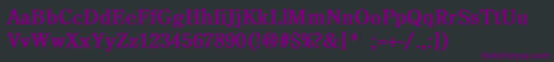 Czcionka BackroadModernLightBold – fioletowe czcionki na czarnym tle