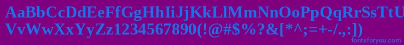 TinosBold Font – Blue Fonts on Purple Background