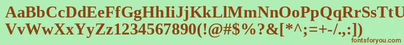 TinosBold Font – Brown Fonts on Green Background