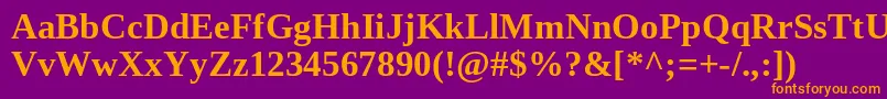 TinosBold Font – Orange Fonts on Purple Background
