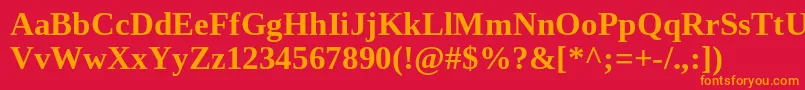 TinosBold Font – Orange Fonts on Red Background