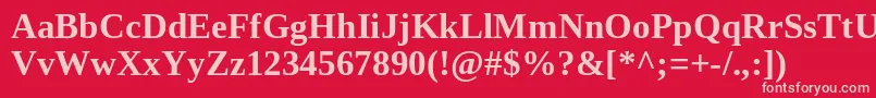 TinosBold Font – Pink Fonts on Red Background