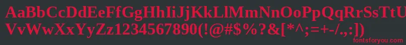 フォントTinosBold – 黒い背景に赤い文字