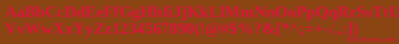 TinosBold Font – Red Fonts on Brown Background