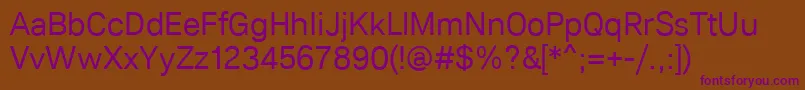 Lunchtype22Regular Font – Purple Fonts on Brown Background