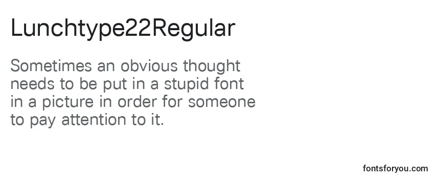 Review of the Lunchtype22Regular Font