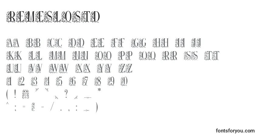 Schriftart Remeslostd – Alphabet, Zahlen, spezielle Symbole