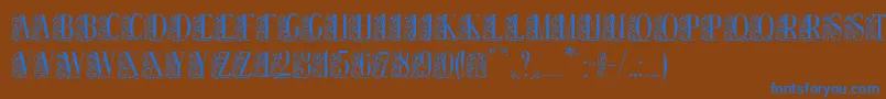 Remeslostd-Schriftart – Blaue Schriften auf braunem Hintergrund