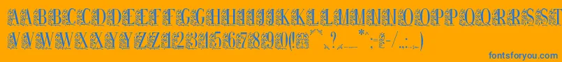 Remeslostd Font – Blue Fonts on Orange Background