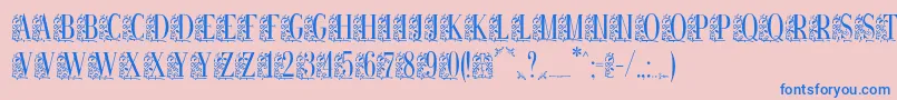 Remeslostd Font – Blue Fonts on Pink Background