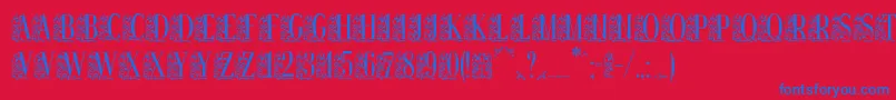 Remeslostd Font – Blue Fonts on Red Background