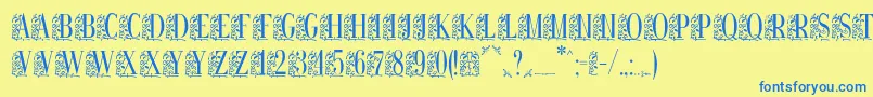 Remeslostd Font – Blue Fonts on Yellow Background