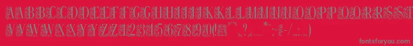 フォントRemeslostd – 赤い背景に灰色の文字