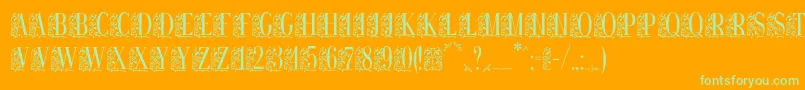 Remeslostd Font – Green Fonts on Orange Background