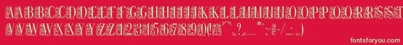 Remeslostd Font – Green Fonts on Red Background