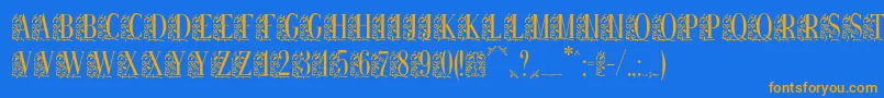 Remeslostd Font – Orange Fonts on Blue Background