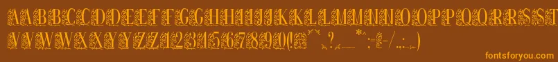 Remeslostd Font – Orange Fonts on Brown Background