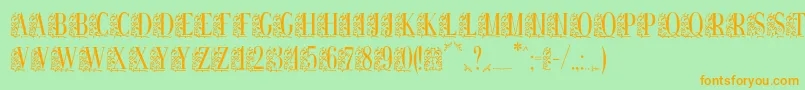 Remeslostd Font – Orange Fonts on Green Background