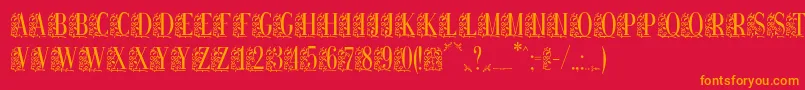 Remeslostd Font – Orange Fonts on Red Background