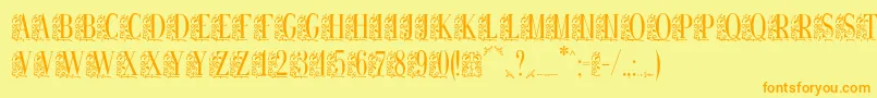 Remeslostd Font – Orange Fonts on Yellow Background