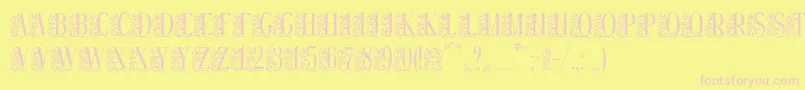 Remeslostd Font – Pink Fonts on Yellow Background