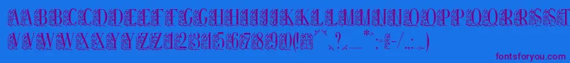 Remeslostd Font – Purple Fonts on Blue Background