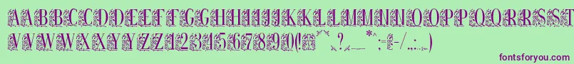 Remeslostd Font – Purple Fonts on Green Background