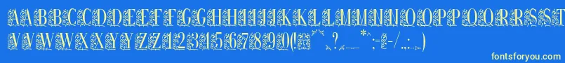 Remeslostd Font – Yellow Fonts on Blue Background