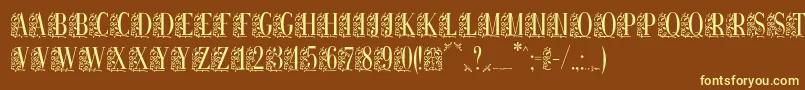 Шрифт Remeslostd – жёлтые шрифты на коричневом фоне