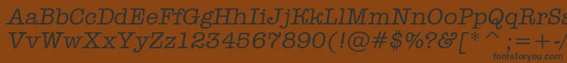 フォントAOldtyperItalic – 黒い文字が茶色の背景にあります