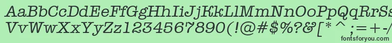 Fonte AOldtyperItalic – fontes pretas em um fundo verde