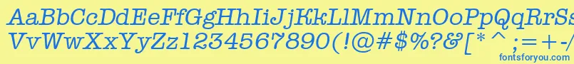 Шрифт AOldtyperItalic – синие шрифты на жёлтом фоне