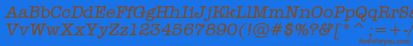 Fonte AOldtyperItalic – fontes marrons em um fundo azul