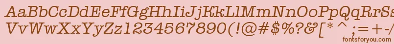 Fonte AOldtyperItalic – fontes marrons em um fundo rosa