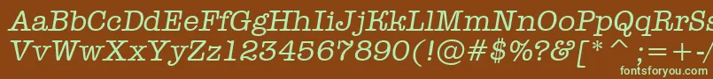 Fonte AOldtyperItalic – fontes verdes em um fundo marrom