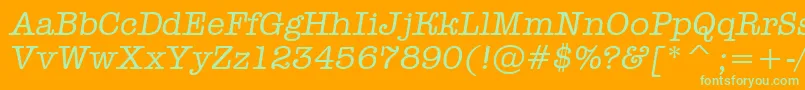 AOldtyperItalic Font – Green Fonts on Orange Background