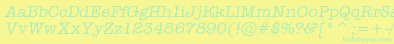 AOldtyperItalic Font – Green Fonts on Yellow Background