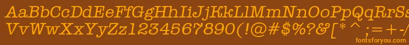 Police AOldtyperItalic – polices orange sur fond brun