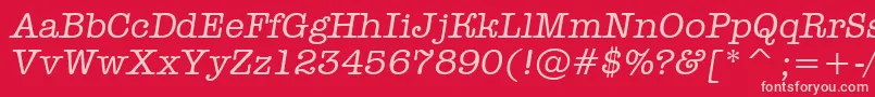 AOldtyperItalic Font – Pink Fonts on Red Background