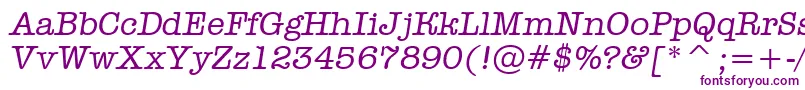 Czcionka AOldtyperItalic – fioletowe czcionki