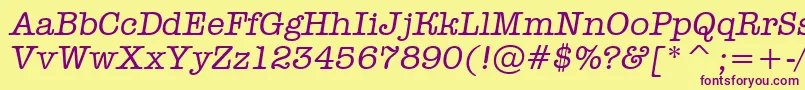 AOldtyperItalic Font – Purple Fonts on Yellow Background