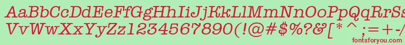 Шрифт AOldtyperItalic – красные шрифты на зелёном фоне