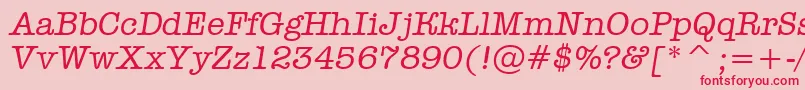 Fonte AOldtyperItalic – fontes vermelhas em um fundo rosa