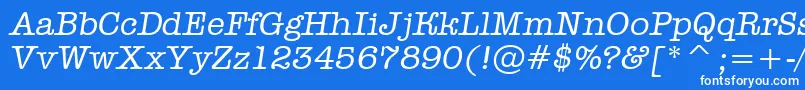 Czcionka AOldtyperItalic – białe czcionki na niebieskim tle