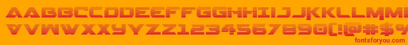 Gemina2grad-Schriftart – Rote Schriften auf orangefarbenem Hintergrund