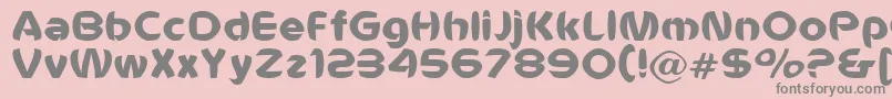 Voldemort-fontti – harmaat kirjasimet vaaleanpunaisella taustalla