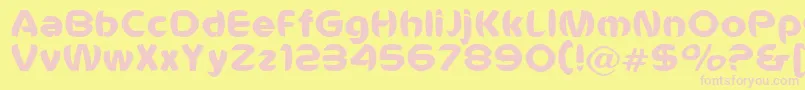 Voldemort Font – Pink Fonts on Yellow Background